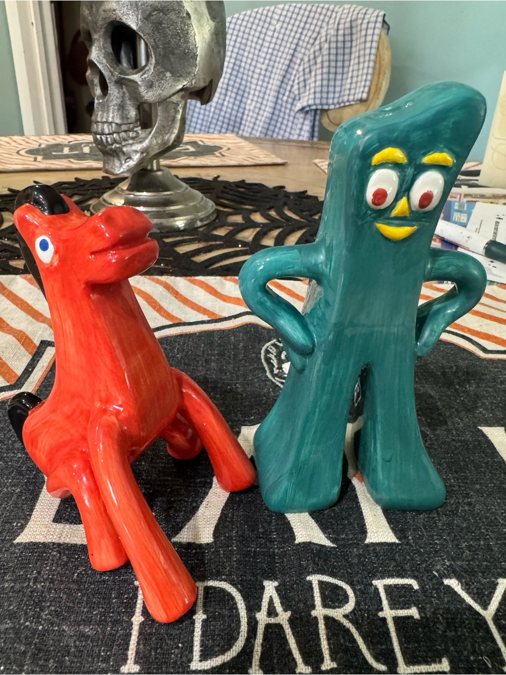 Clay Art 1997 Gumby & Pokey Ceramic Salt & Pepper Shaker Set
